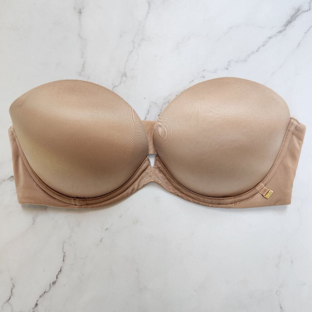 Victoria's Secret Very Sexy Strapless Bra Beige Tan Padded Women's 32D